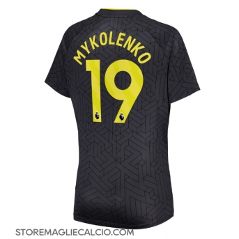 Everton Vitaliy Mykolenko #19 Maglia Gara Trasferta Repliche 2024-25 Donna